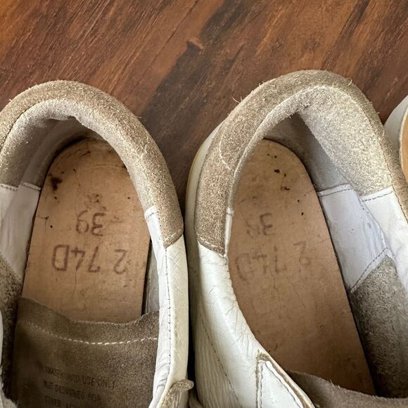 GOLDEN GOOSE Men's Super-Star w Perforated Star White/Taupe Leather/Suede - Picture 12 of 14